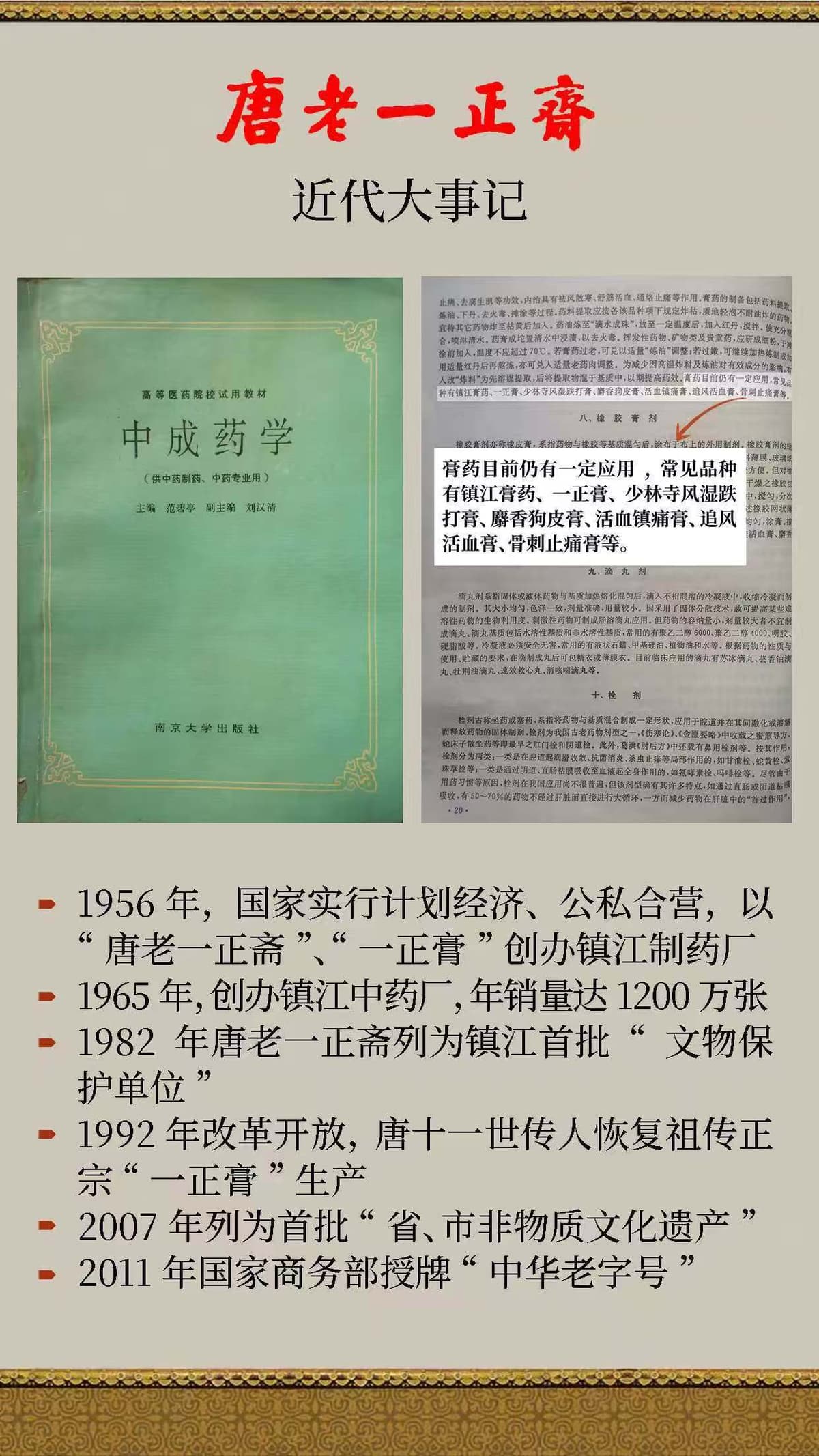 唐老一正斎 近代大事記